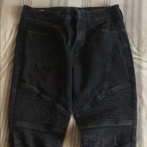 Black biker patch jeans